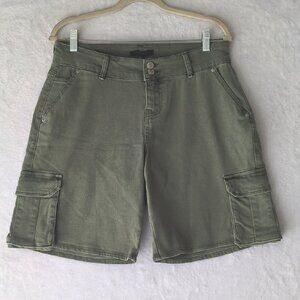 Forever 21 Womens‎ Olive Green Wide Leg Cargo Shorts Waist 28